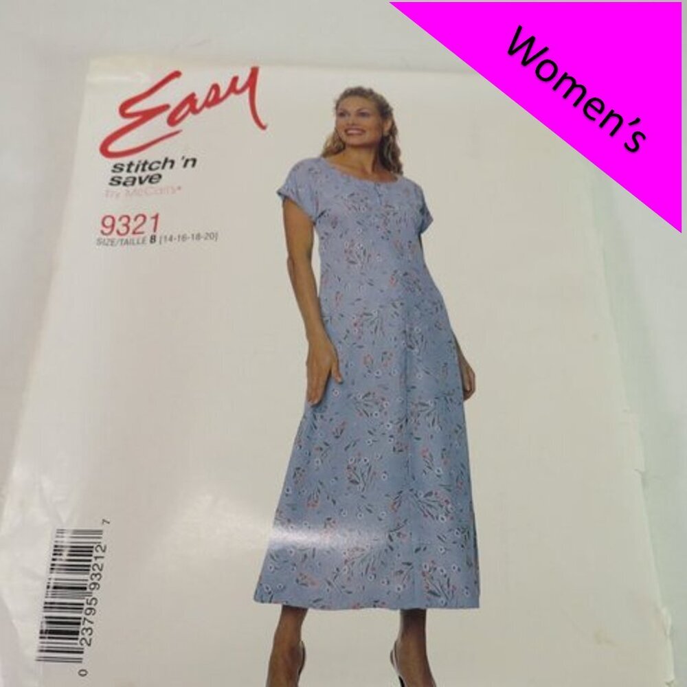 McCall's 9321 sewing pattern UNCUT EASY dress